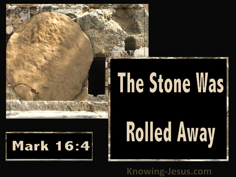Mark 16:4 The Stone Was Rolled Away (black)